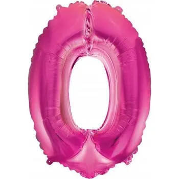 Balónek Fóliový balónek číslice 0 růžový 35cm 1 Ks