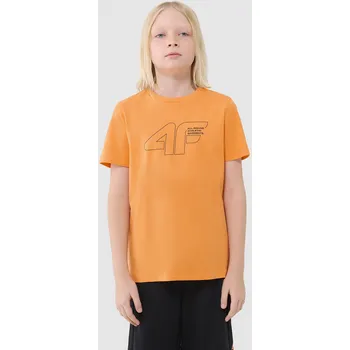 4F tričko bavlněné chlapecké 4FJWSS25TTSHM2185 oranžové (134) (134, oranžová)
