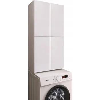 Koupelnový nábytek Závěsná koupelnová skříňka nad pračku bílá LESK 60x120x34 cm