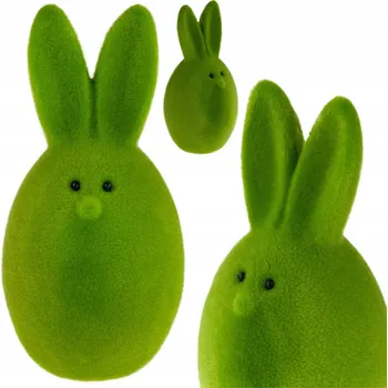 Velikonoční dekorace KRÁLÍK VAJÍČKO FLOKOVANÝ VELIKONOČNÍ VELUROVÝ DEKORACE NA Velikonoce VAJÍČKO 12,5 cm