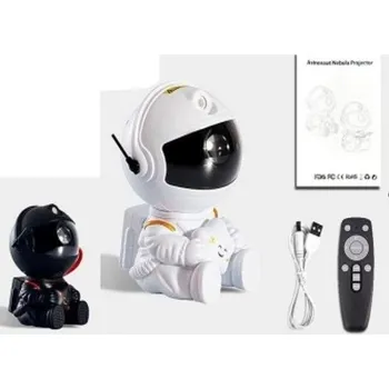 Lampička Dětská Noční lampa projektor noční oblohy astronaut s s ovladačem kytaru černá