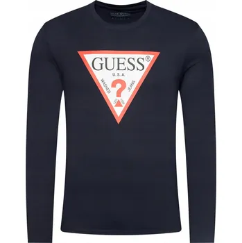 Guess tričko s dlouhým rukávem pánské námořnická modrá originál S