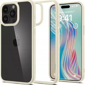 Pouzdro na mobilní telefon Zadní Kryt Spigen pro Apple iPhone 15 Pro Max béžový