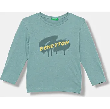 Dětské tričko s dlouhým rukávem United Colors of Benetton 3I1XG10JZ.P.seasonal tyrkysová 06X, vel. 90