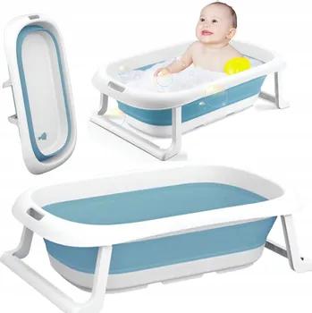 koupací vanička Skládací vanička pro děti ARIEL VELKÁ Lehátko Teploměr Vana modrá