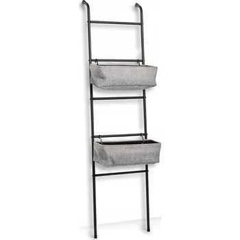 regál Koupelnový regál Zeller černý 23 x 43 x 166 cm