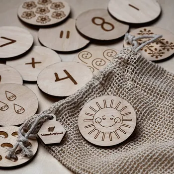 Dřevěná hračka Dřevěná vzdělávací hra "Kamínky na počítání" Sounds Wood