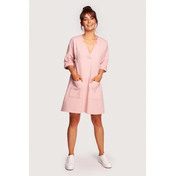 Dámské šaty BeWear tunika volný střih s výstřihem do V, velikost S/M