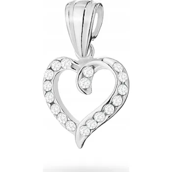 Přívěsek Stříbrný PŘÍVĚSEK ryzost 925 se srdíčkem a kubickým zirkonem
