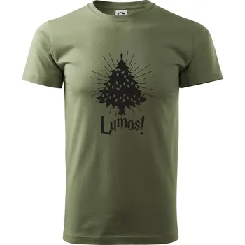 Pánské tričko Harry - Lumos stromeček - Klasické pánské triko vyšší gramáže - 2XL ( Khaki )