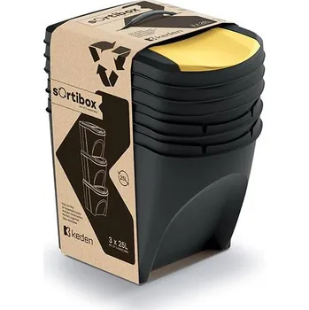 Odpadkový koš odpadkové koše 3x25l SORTIBOX IKWB 25S3 S411 černý