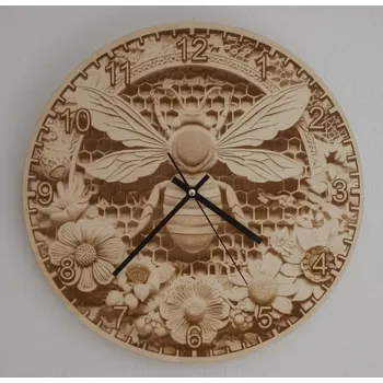 Hodiny Dřevěné hodiny malované - včela