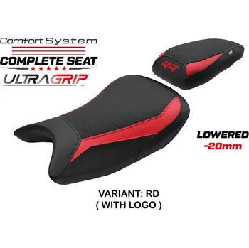 Sedlo na kolo TPZ Italia Kompletní sedlo BMW S 1000 RR 19-25 Varel Ultragrip Comfort snížené potah sedla: s logem RD (red)