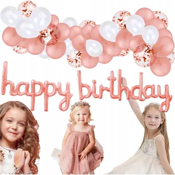 Balónek NAROZENINOVÁ SADA BALÓNKŮ PRO DÍVKU - BALÓNKY K NAROZENINÁM 42ks