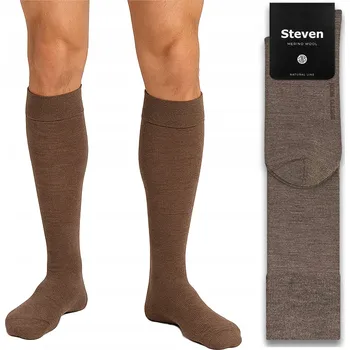 Pánské ponožky Sestimi Ponožky Podkolenky MERINO VLNA 008 hnědé, velikost 41-43