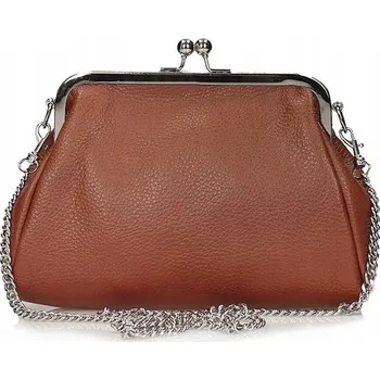 Toscanio kabelka, typ kabelka přes rameno, z pravé hovězí kůže, hnědá