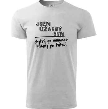 Pánské tričko Jsem úžasný syn - Triko extra velké (5-8XL) - 6XL ( Světlešedý Melír )