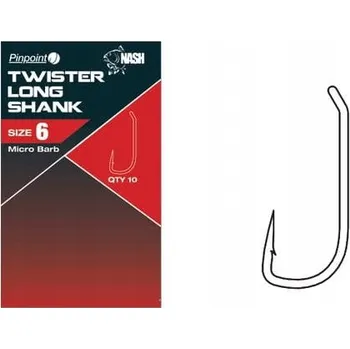 Rybářský háček Háčky do země s protihrotem Nash Twister Long Shank Micro Barb 10 ks