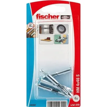 Vrták Hmoždinky do sádrokartonu Fischer ocelové Hm 4 x 46 mm 4 ks