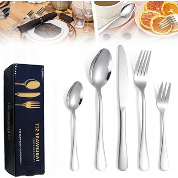 Příbor SADA OCELOVÝCH PŘÍBORŮ JÍDELNÍ SERVIS 30 KS PŘÍBORY NEREZOVÁ OCEL