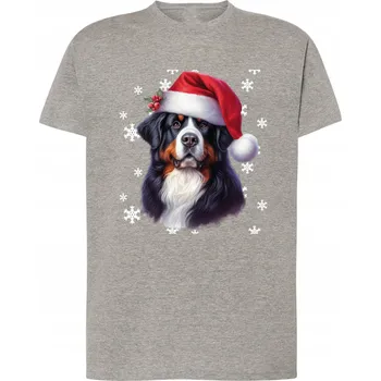 Pánské tričko Vánoční Bernský salašnický pes v čepici Mikuláše XL