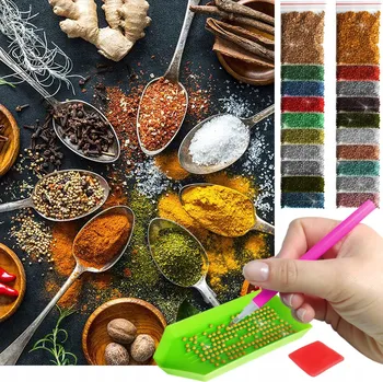 Obraz Diamantová výšivka / Diamond Painting mozaika pro děti 5D - Kuchyně Koření