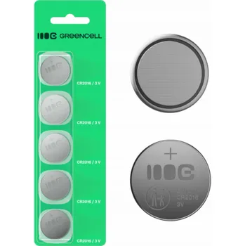 Článková baterie Green Cell 5x knoflíkové baterie CR2016
