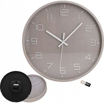 Hodiny Nástěnné hodiny do obýváku kuchyně velké kulatý 30 cm 3D číslice béžové