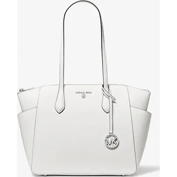 Michael Kors kožená kabelka Marilyn medium bílá silver + doprava zdarma