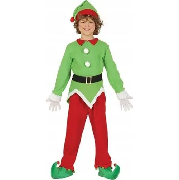 Karnevalový kostým Kostým ELF s ČEPIČKOU VÁNOČNÍ převlek pomocník mikuláš SKŘÍTEK 98 cm