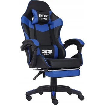 Herní židle Herní křeslo INFINI ESPACE Blue umělá kůže černo-modré