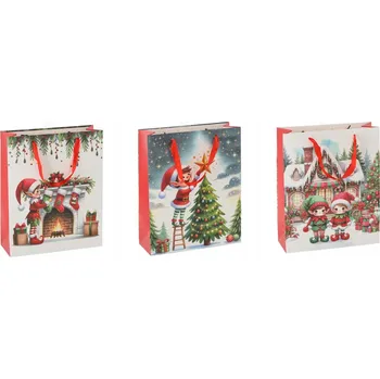Dárková taška Vánoční dárková Dárková Taška ELF 18×24×8 cm - Vánoce