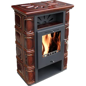 Krbová kamna THORMA BORGHOLM TOP KERAMIK kachlová kamna 7kW, černá/hnědá