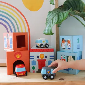 autíčko DJECO Super pyramida s autíčky věž TOPANICAR auto hasiči sanitka