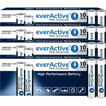 Článková baterie Alkalická baterie EverActive AAA (LR03 LR3) PRO Alkaline - 10 kusů