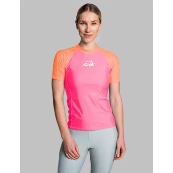 Dámské UV tričko pro vodní sporty ve dvoubarevé slim-fit krátký rukáv růžovo-oranžová Barva: růžovo-oranžová, Velikost: L 665130.3350 L pink-orange