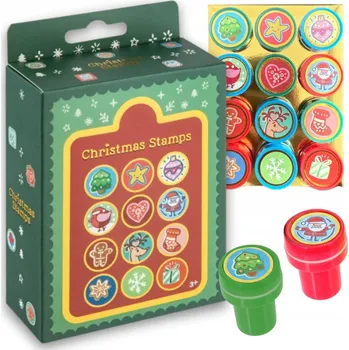 Dětské razítko Vánoční Razítka Sada Razítek 12 ks Razítka Dárek