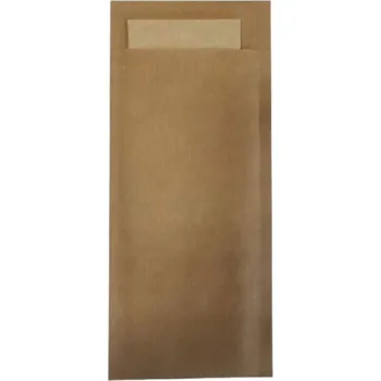 Papírový ubrousek Pouzdro na papírové příbory kraft ubrousek kr 100ks