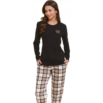 Dámské pyžamo Doctor Nap dámské pyžamo bavlna černé barvy velikost XL