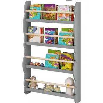 Knihovna DŘEVĚNÁ ZÁVĚSNÁ POLICE NA KNIHY DO POKOJE, KANCELÁŘE - REGÁL