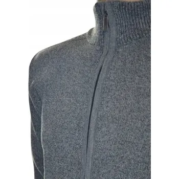 Pánský svetr Pánský svetr se stojáčkem pologolf rozepínací na zip L šedý melír S8170