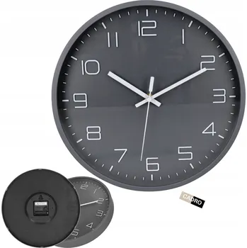 Hodiny Nástěnné hodiny do obýváku kuchyně velké kulatý 30 cm 3D číslice šedé