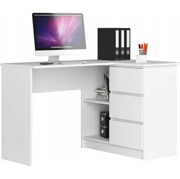 Psací stůl Rohový psací stůl Akord 124 x 85 x 77 cm bílý