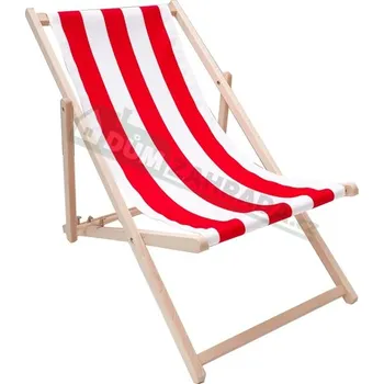 Zahradní lehátko FORTUS Zahradní lehátko klasik - červenobílé pruhy