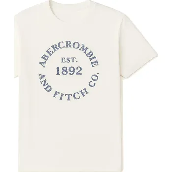 Pánské tričko Abercrombie & Fitch pánské tričko s krátkým rukávem Muscle Fit bílé