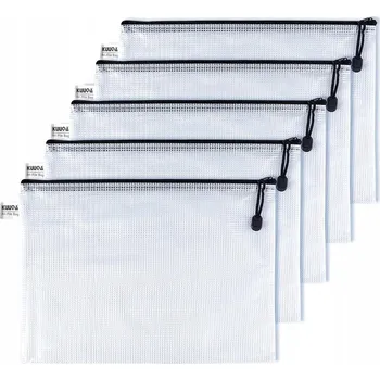 Voděodolné obálky saszetki na dokumenty A4 z suwakiem, uzavíratelné, 5 ks