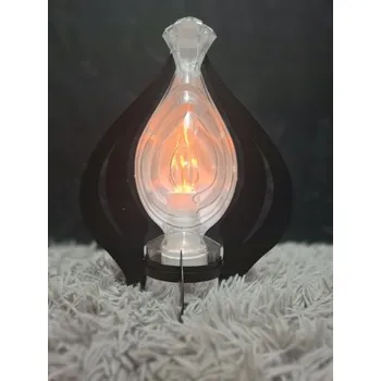 Váza Hřbitovní Svíčka Váza 3D 30×25 cm Bílá s efektem plamene Lampion