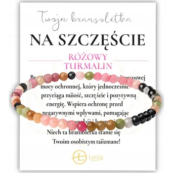 Náramek Náramek štěstí s ochranným RŮŽOVÝM TURMALÍNEM z přírodního kamene
