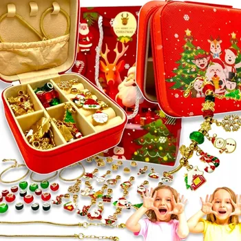 Náramek SADA NA VÝROBU NÁRAMKŮ BIŽUTERIE KUFŘÍK KORÁLKY NÁRAMEK DIY