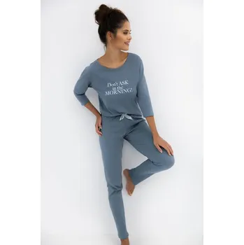 Dámské pyžamo Pyžamo Sensis Morning dlouhý rukáv vel. L Modré